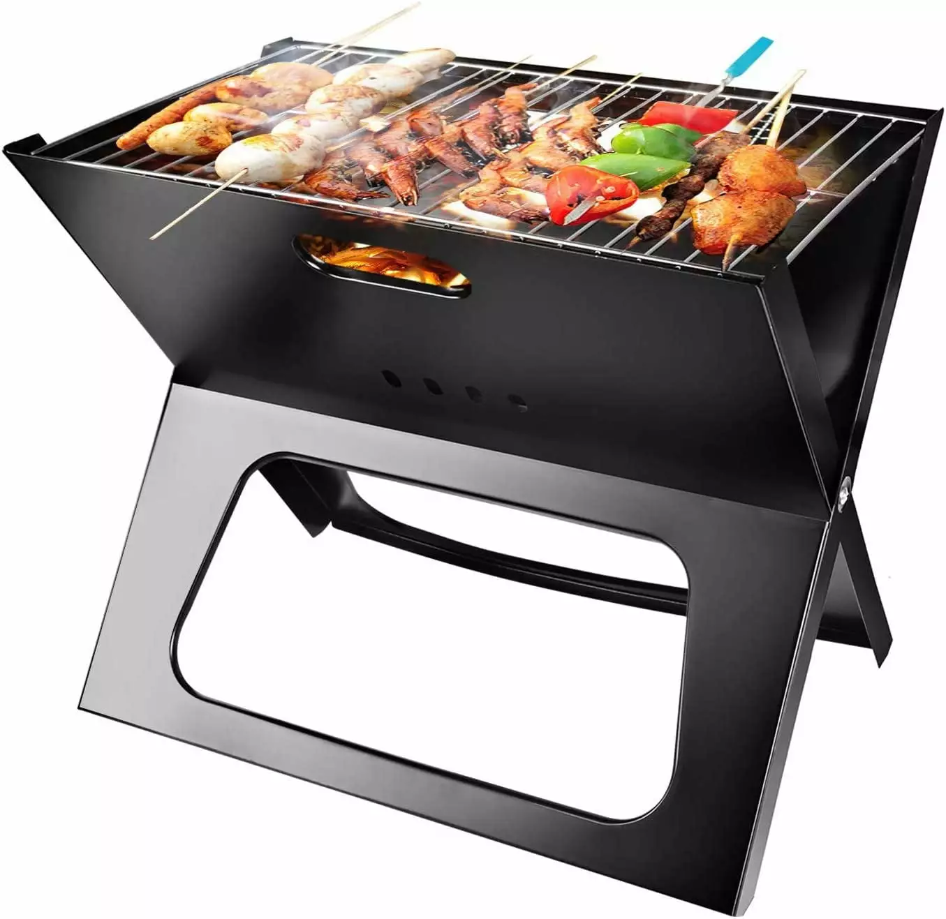 Travel-Friendly Charcoal Grill Space-Saving Foldable BBQ Large Grilling Surface Camping Travel Garden SAILE
