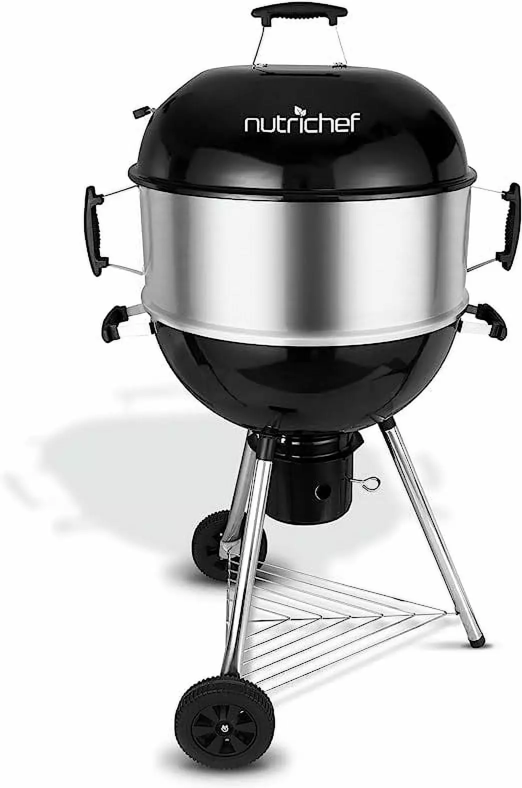 SereneLife Stainless Steel Travel-friendly Outdoor Charcoal BBQ Grill Offset Smoker Cover
