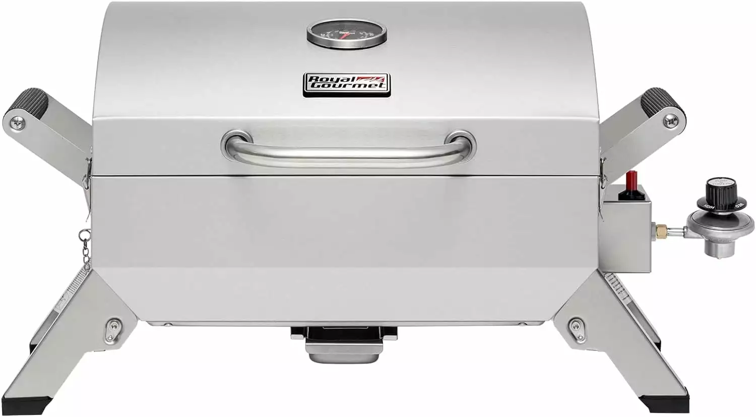 Stainless Steel Travel-friendly Grill Two Handles and Travel Locks Tabletop Propane Gas Grill 10000 BTU