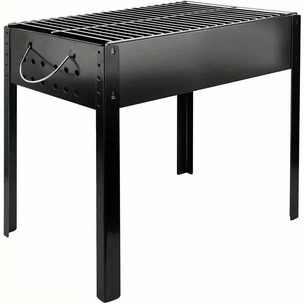 Travel-friendly Charcoal Grill 20 Inch Foldable Outdoor Barbecue Grill Detachable Collapsible Tabletop
