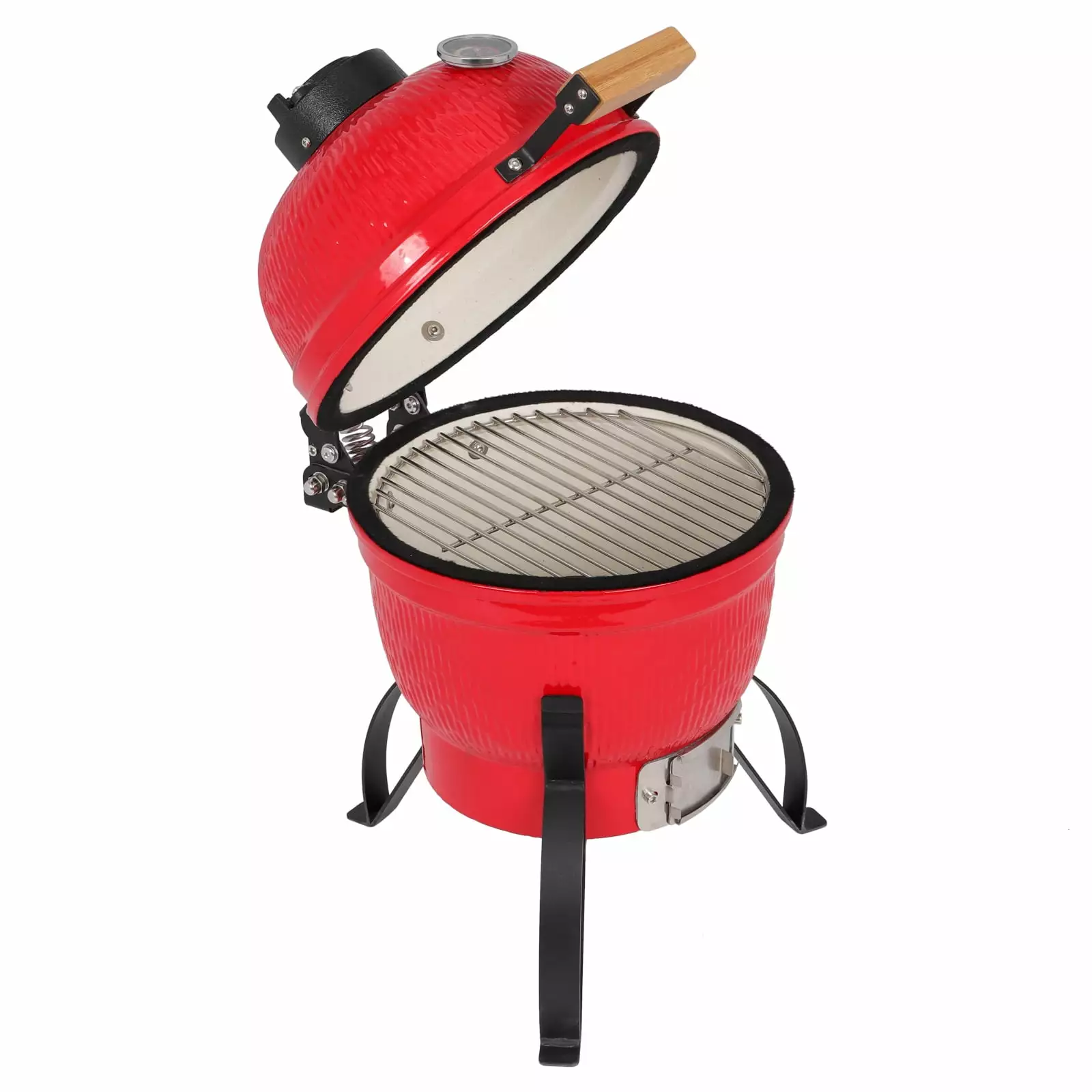 UBesGoo Charcoal Grill BBQ Grills Travel-friendly 13in Ceramic Indoor and Outdoor Red