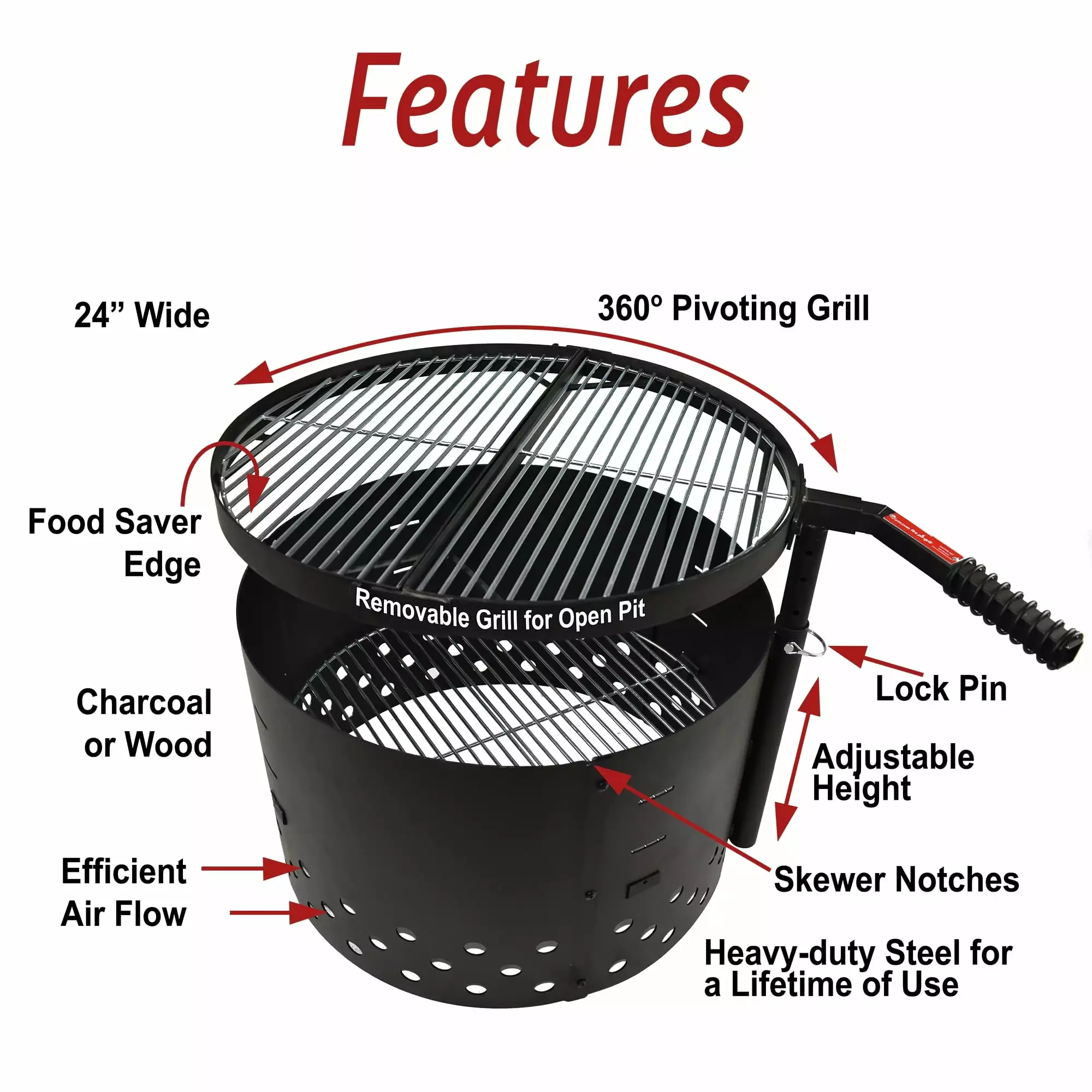 Volcano Grills Fire Pit Travel-friendly Grill Outdoor Cooking