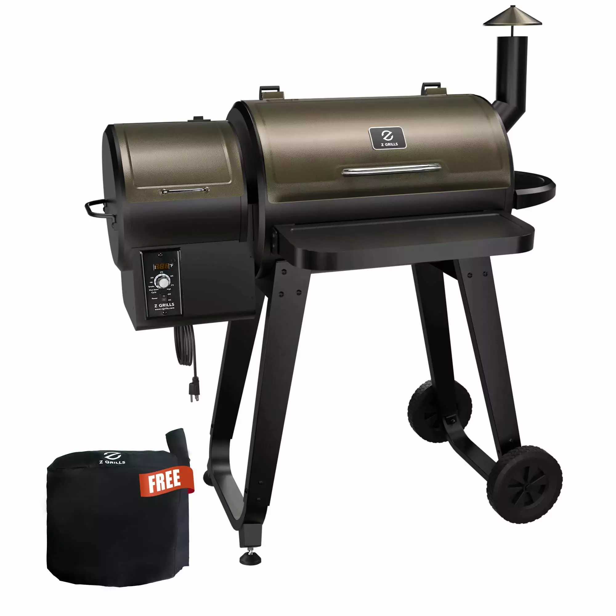 Z Grills Wood Pellet Grill Smoker 8 1 Travel-friendly BBQ Automatic Temperature Control 459 sq