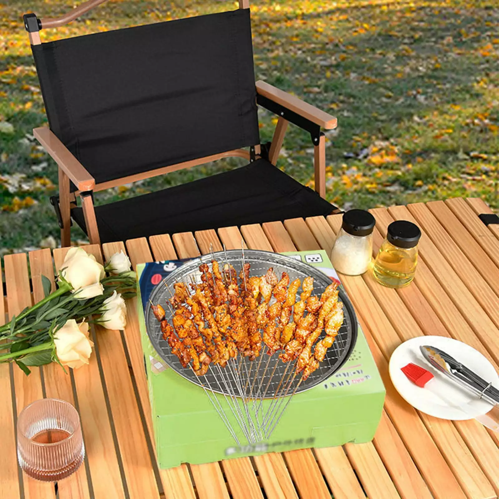 ZZkhGo Disposable Travel-Friendly Charcoal Grill Outdoor Camping Picnic