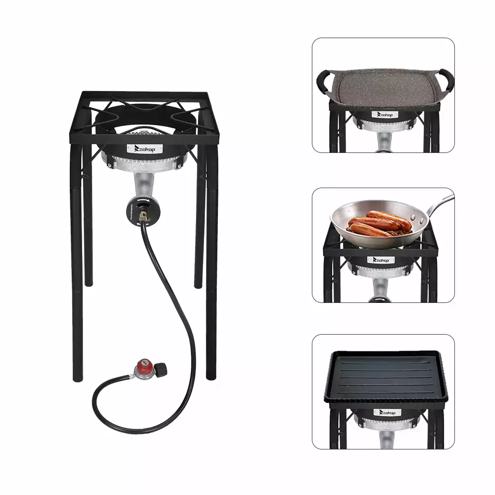 Topcobe 20W BTU Single Head Outdoor Furnace 1.2M Leather Tube Camping