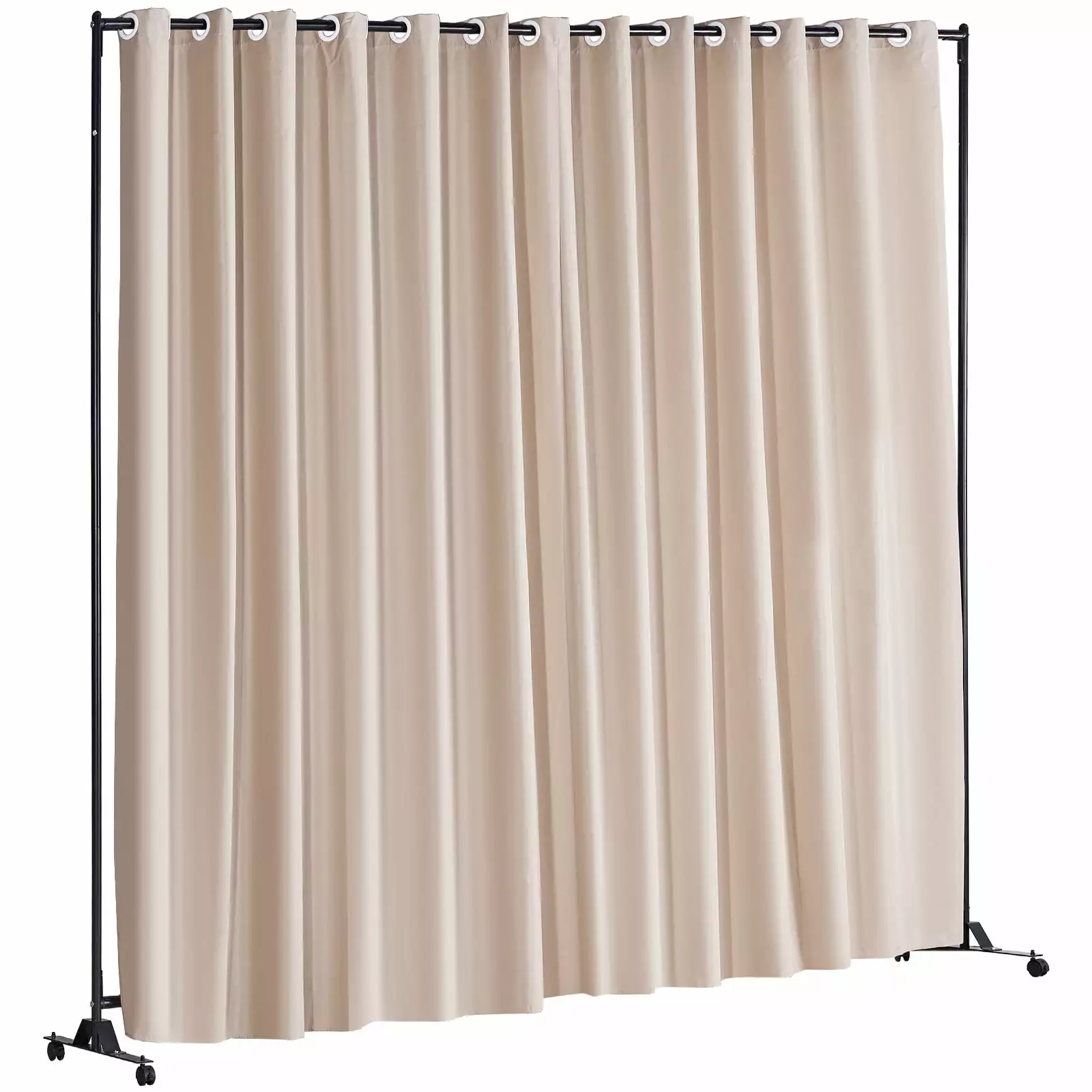 SKYSHALO Room Dividers Travel-friendly Panel Room Dividers on Wheels 118.5x94.7 Khaki