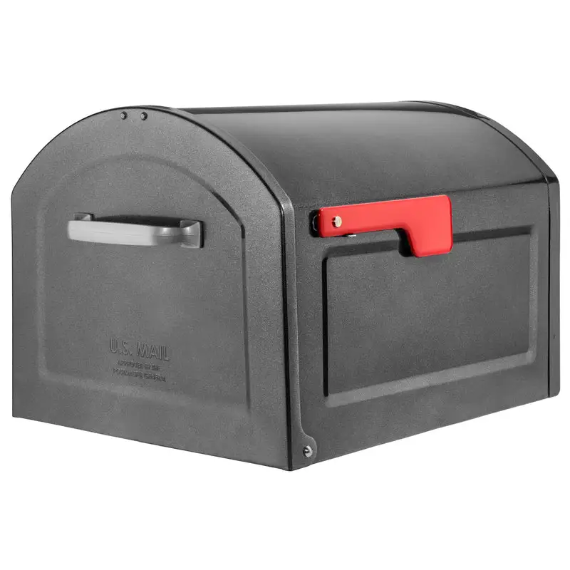Architectural Mailboxes Pewter Galvanized Steel Post Mounted Mailbox 18.3 x 12 x 14 Inches