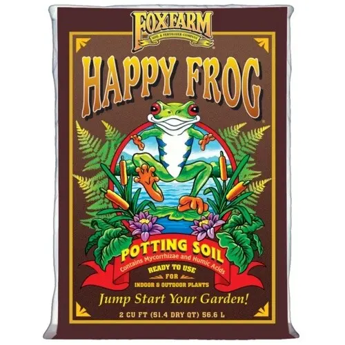 FoxFarm Happy Frog Potting Soil 2 Cubic Feet - Nutrient-Rich Blend