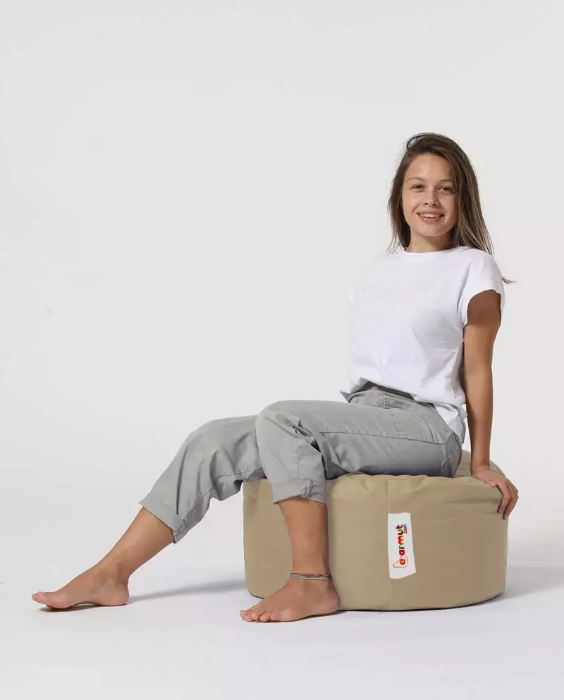 Ferndale Mink Round Pouf Garden Pouffe Outdoor Footrest Ottoman Ferndale Healthcare