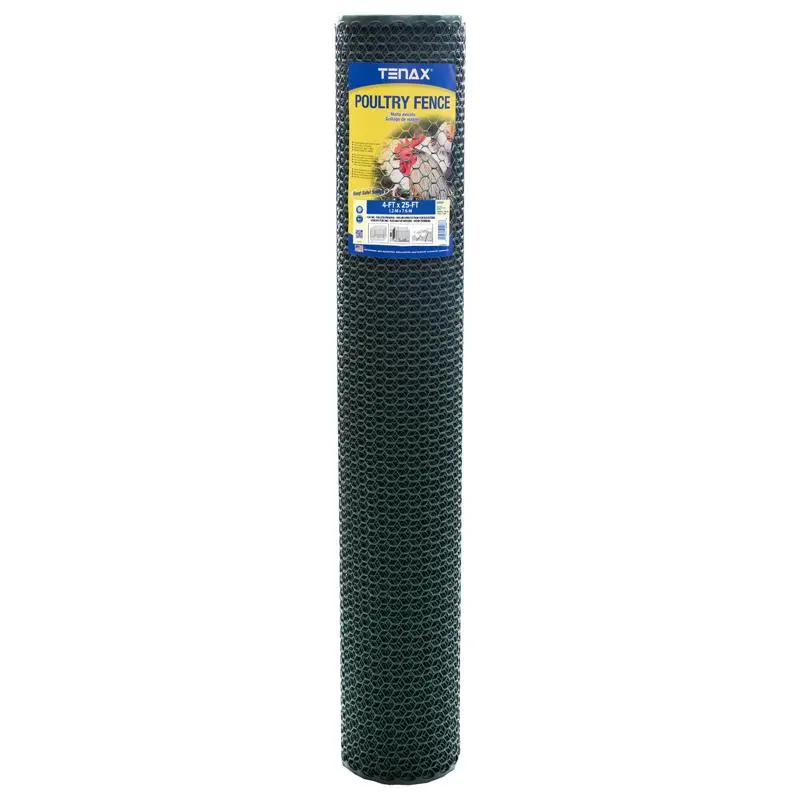 Tenax 4 ft. H X 25 ft. L Polyethylene Poultry Fence 3/4 . Mesh Chicken Coop and Garden Protection