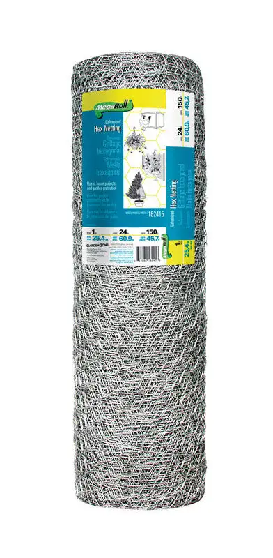Garden Craft 24 H x 150 ft L Galvanized Steel Poultry Netting 1 Mesh