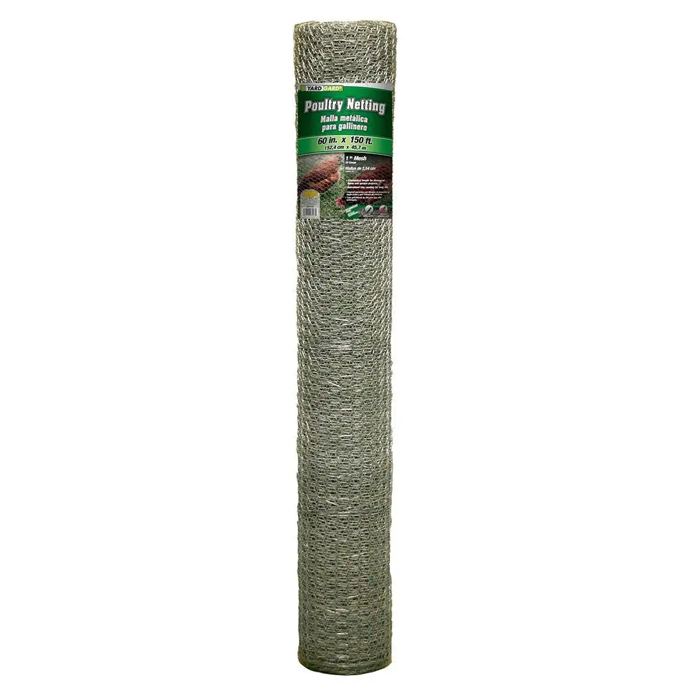 YardGard Galvanized Poultry Netting 20-Gauge 1 Mesh 60 x 150 Feet Extra Wide Chicken Wire