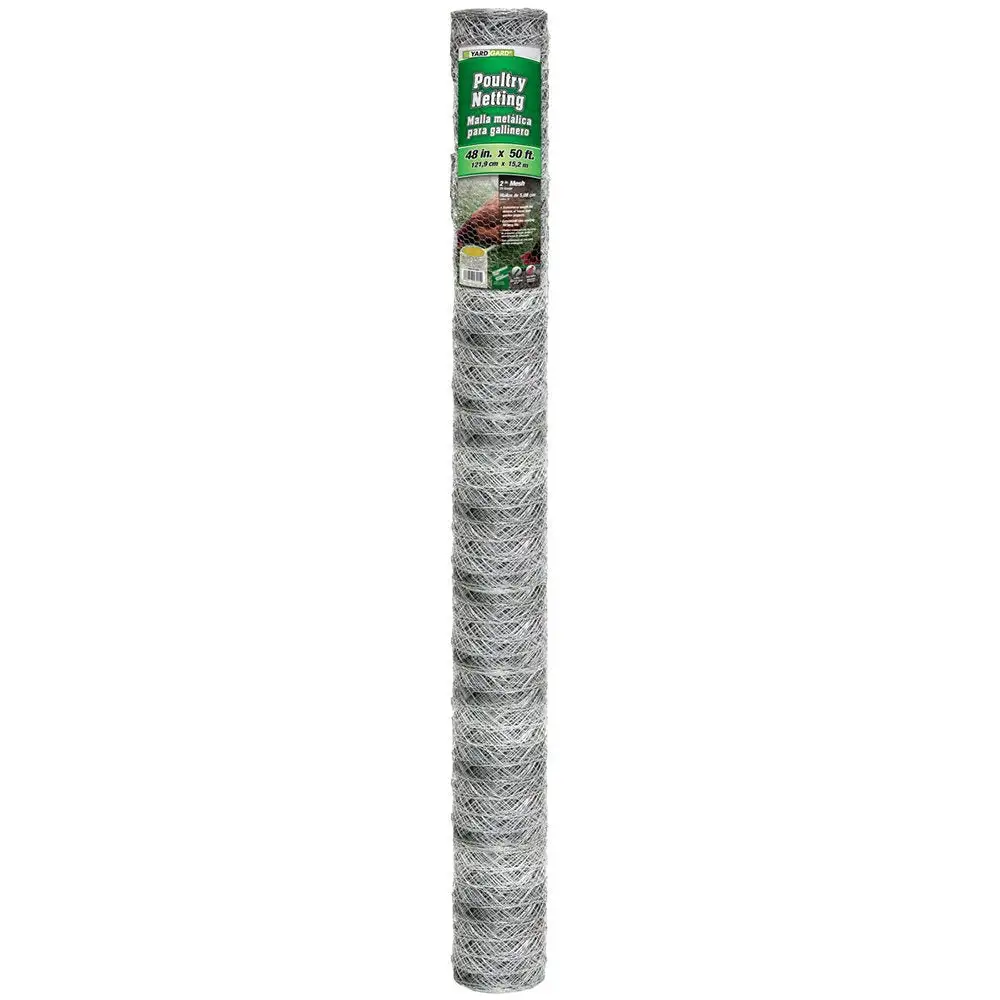 YardGard Galvanized Poultry Netting 20-Gauge 2 Mesh 48 x 50 Feet Medium Animal Fence