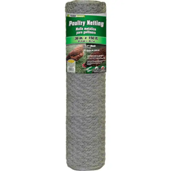 YardGard Galvanized Poultry Netting 20-Gauge 2 Mesh 36 Inches x 150 Feet