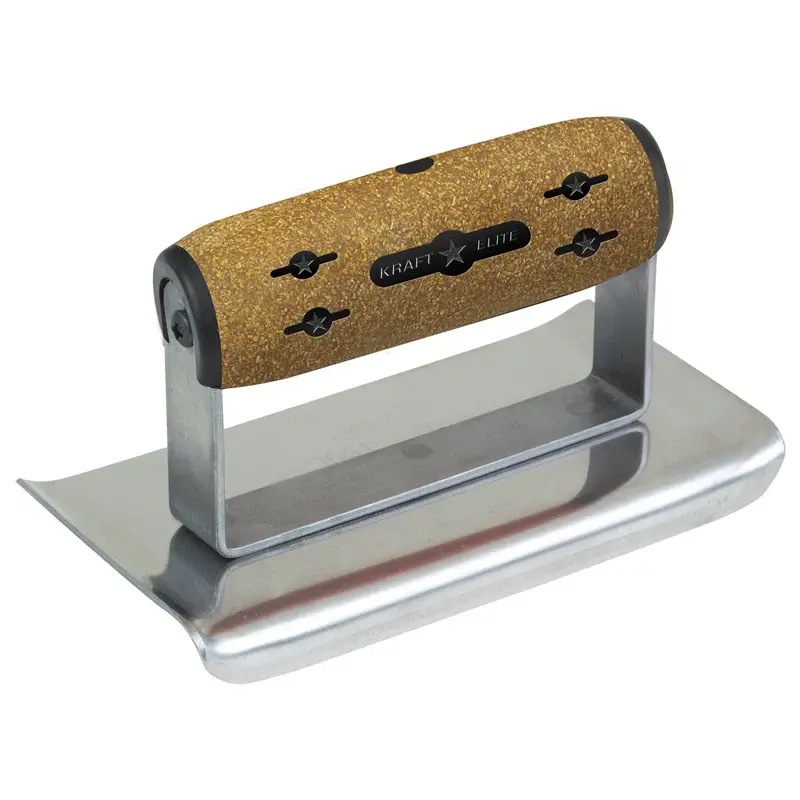 Gas-Powered Kraft 8" x 4" 1/4"R Elite Series™ Stain-free Steel Curved Edger Cork Handle