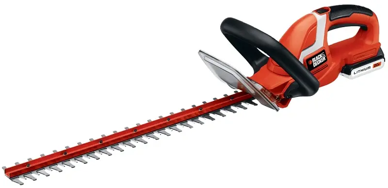 Dual-Action Black+Decker LHT2220 Electric Hedge Trimmer, 20 V, 3/4 Cutting Capacity, 22 L x 2-1/2 W Blade
