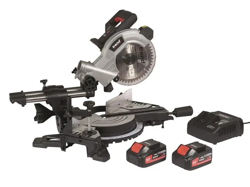 Trend T18S/MS184S2 Mitre Saw 18V 2 x 5.0Ah Li-ion | 10-Inch Bar |
