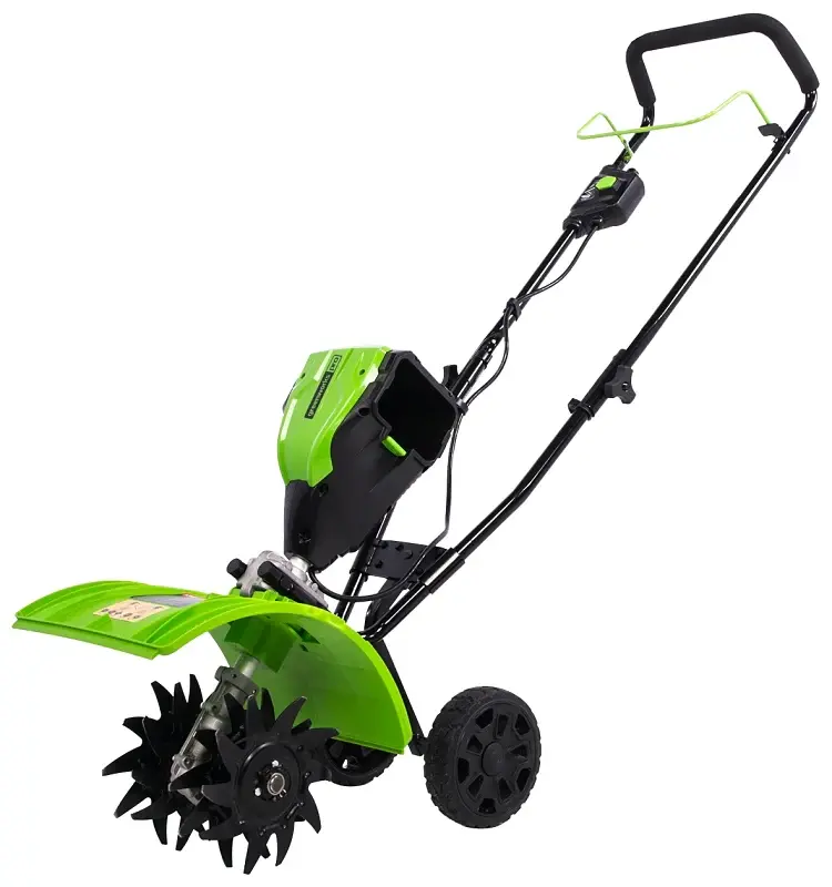 Greenworks 2800302 Brushless Cultivator/Tiller, Battery Included, 80 V, 2 Ah, Lithium-Ion, 10 Max Tilling W