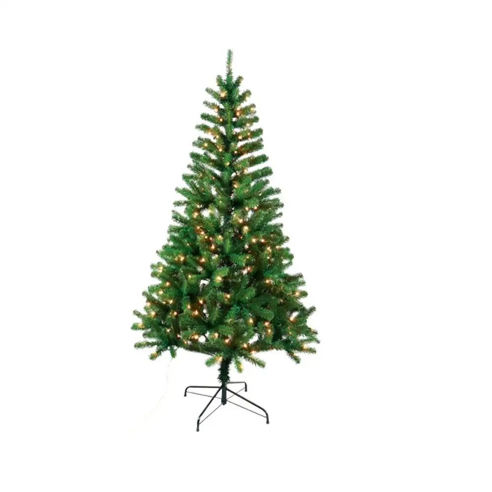 Santas Forest 07765 Pre-Lit Christmas Tree 6.5 Feet Lights Holiday Decor