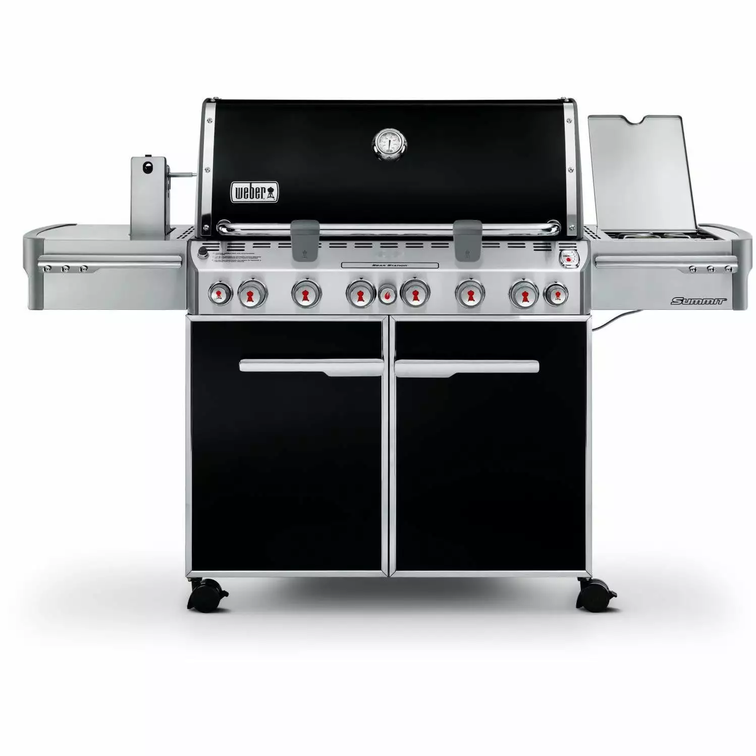 Weber Summit E-670 Propane Gas Grill Rotisserie Sear Burner and Side Burner Black 7371001