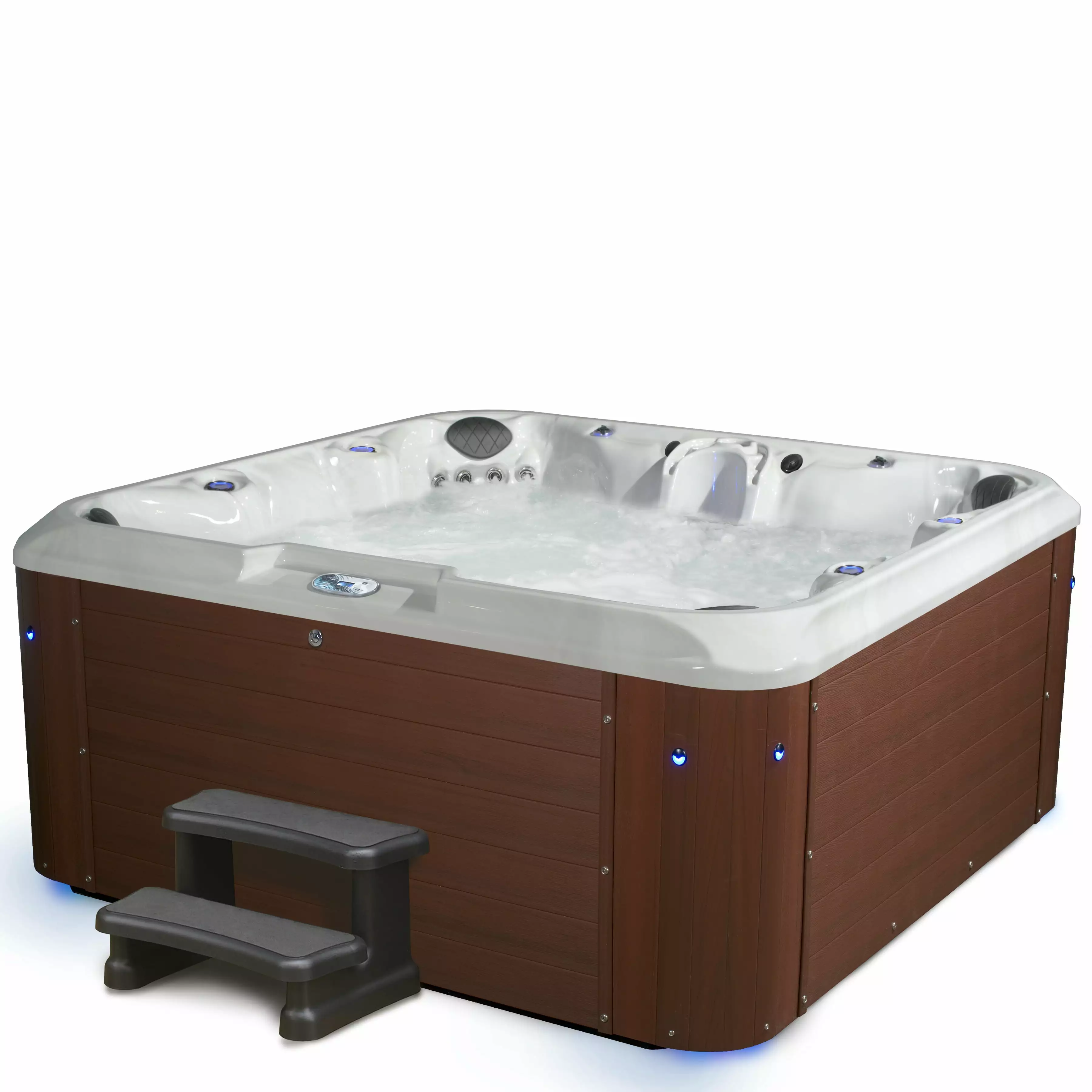 Amplified 100-Jet 7-Person Non-Lounger Spa Bluetooth Stereo and 3 Pumps Aqualife Strong Spas