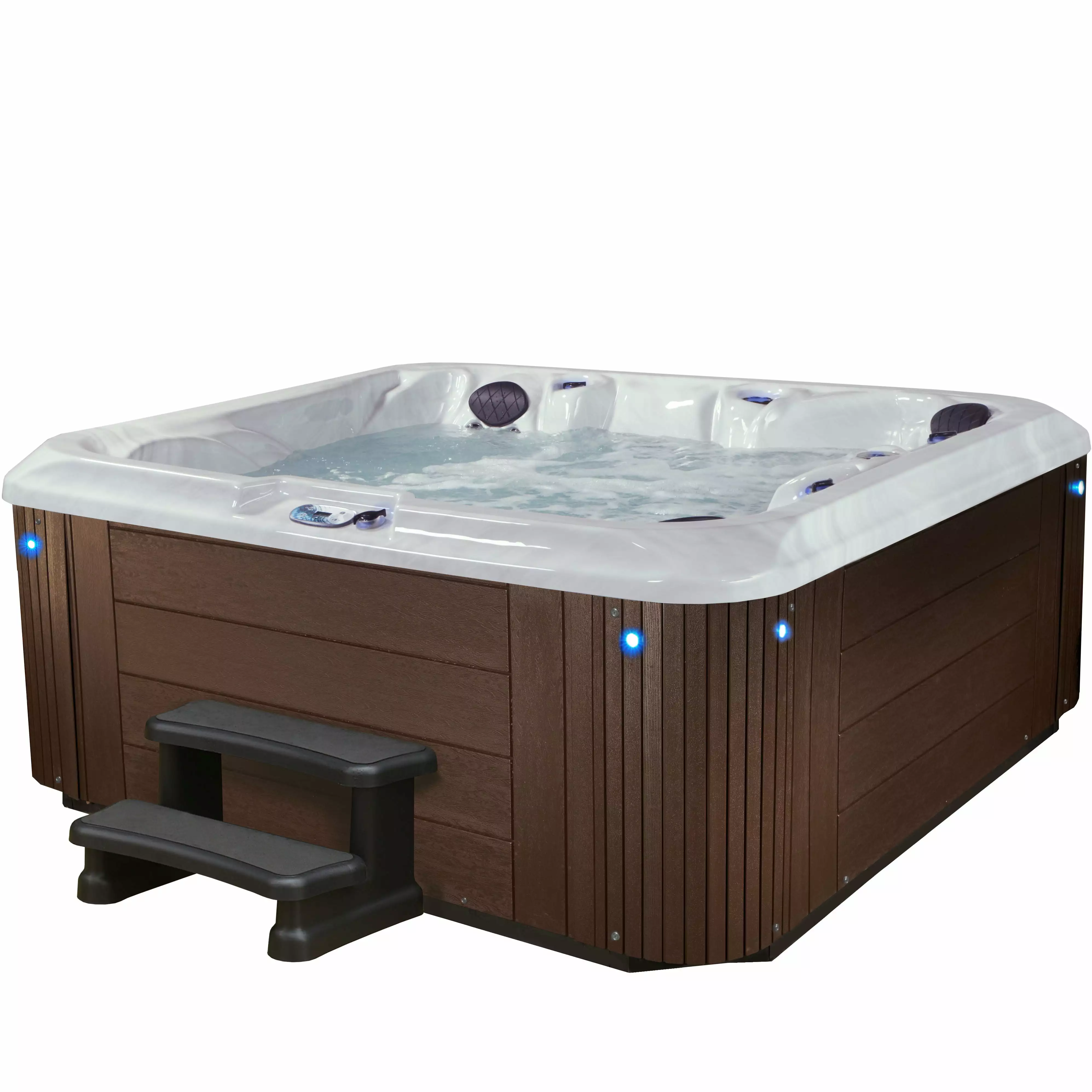 Grand Banks 5-6 Person 81-Jet Acrylic Spa 3 Pumps and LED Features Aqualife Strong Spas