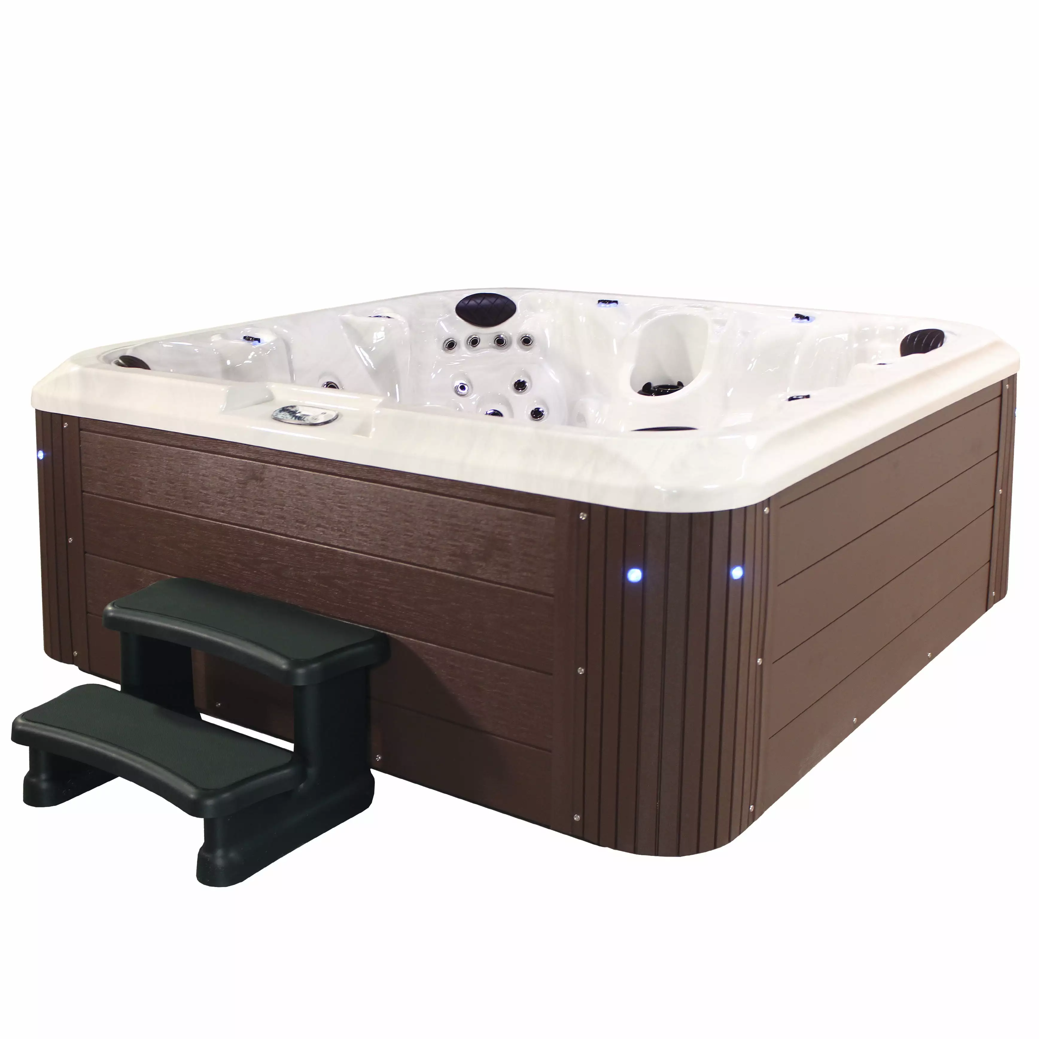 Grand Banks 5-6 Person 81-Jet Acrylic Spa 3 Pumps and LED Features Aqualife Strong Spas