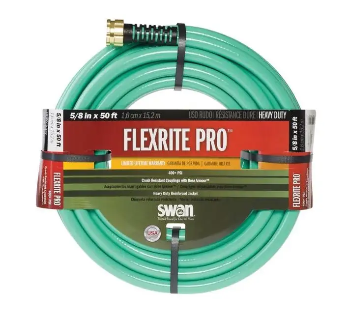 Swan FXP58100 Flexrite Pro Heavy-Duty Professional Garden Hose 5/8 Inch x 100 Feet