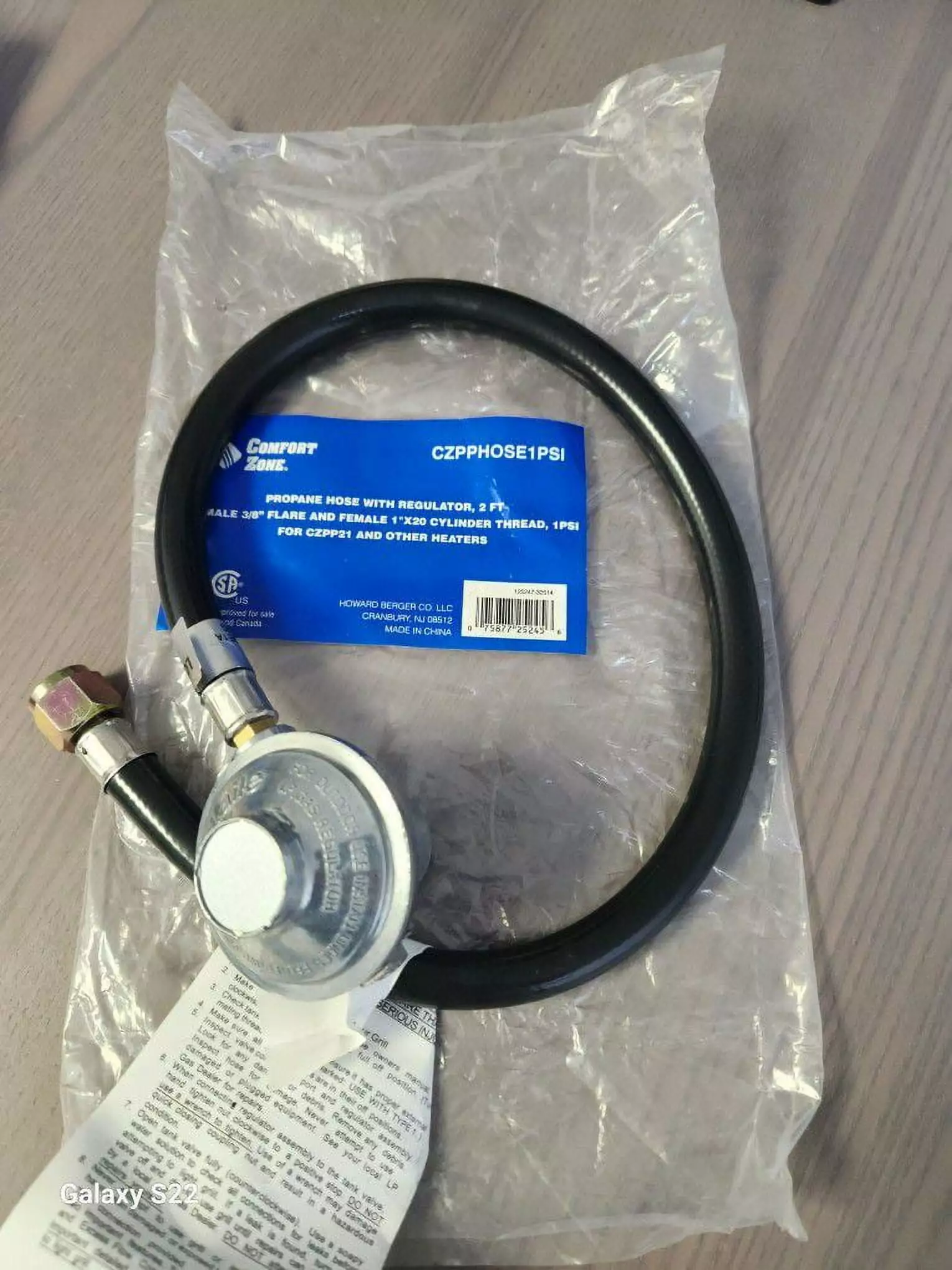 SHINESTAR 2FT BBQ Propane Regulator and Hose QCC1 Tank