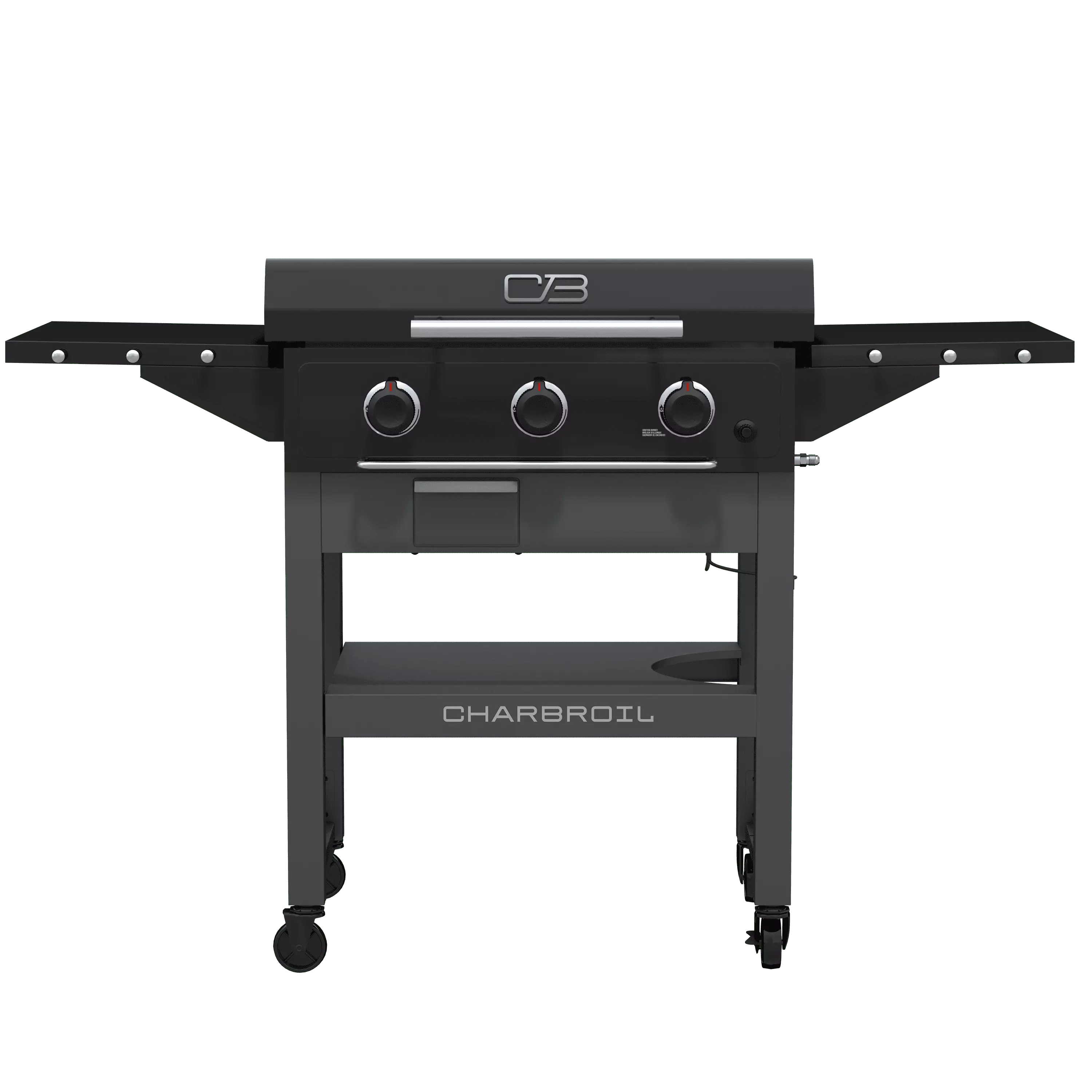 Charbroil 28 XL Functionality Series Propane Gas Griddle Cart 3 Burner Flat Top Grill - Outdoor Cooking Char-Broil