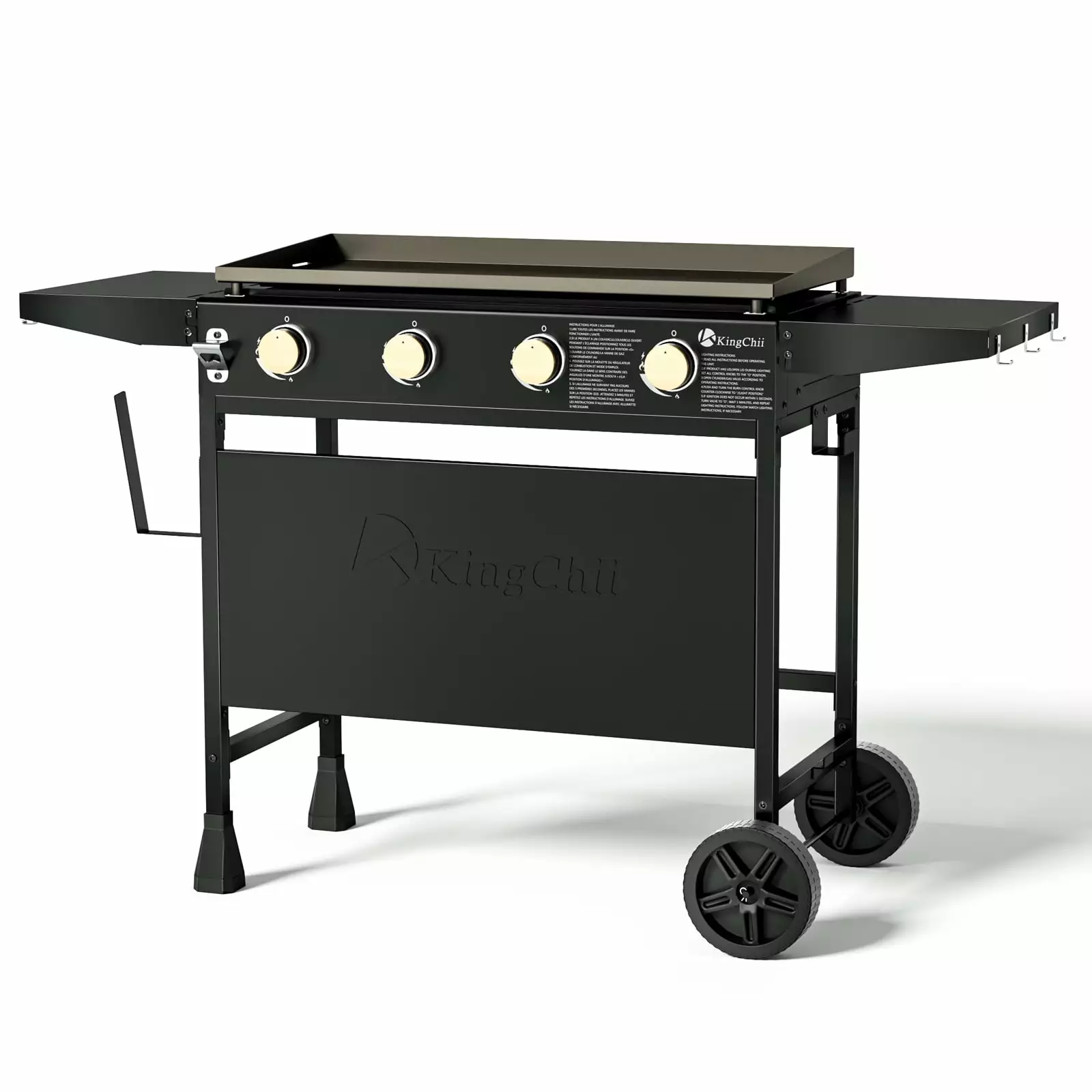 KingChii 4-Burner 32 Propane Griddle Outdoor Flat Top Gas Grill Camping Tailgating BBQ Backyard and Patio