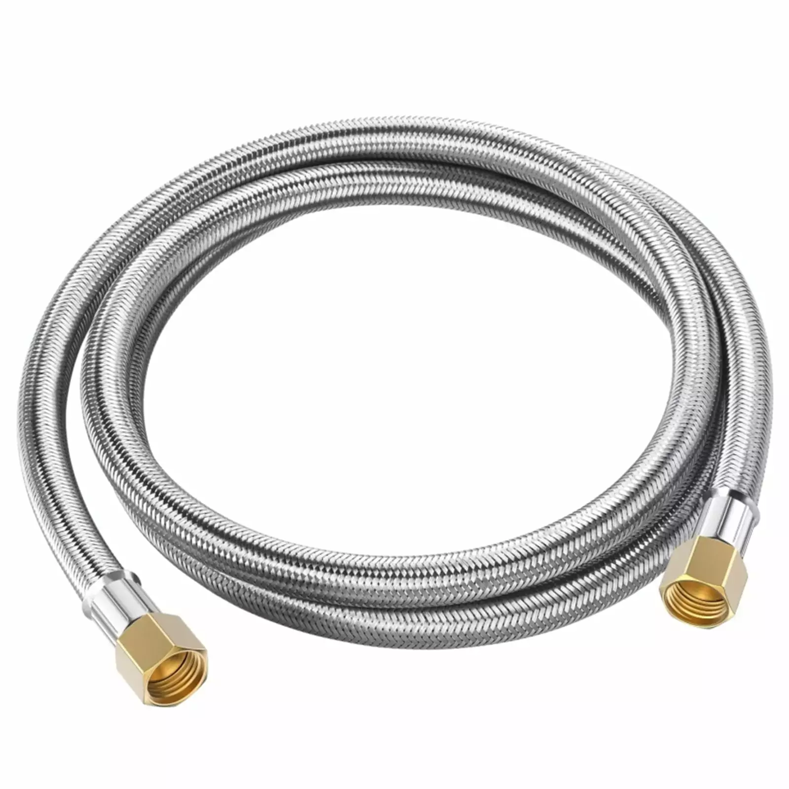 PatioGem 6FT Stainless Braided Propane Hose 3/8 Female Flare RV Gas Grill Heater Burner