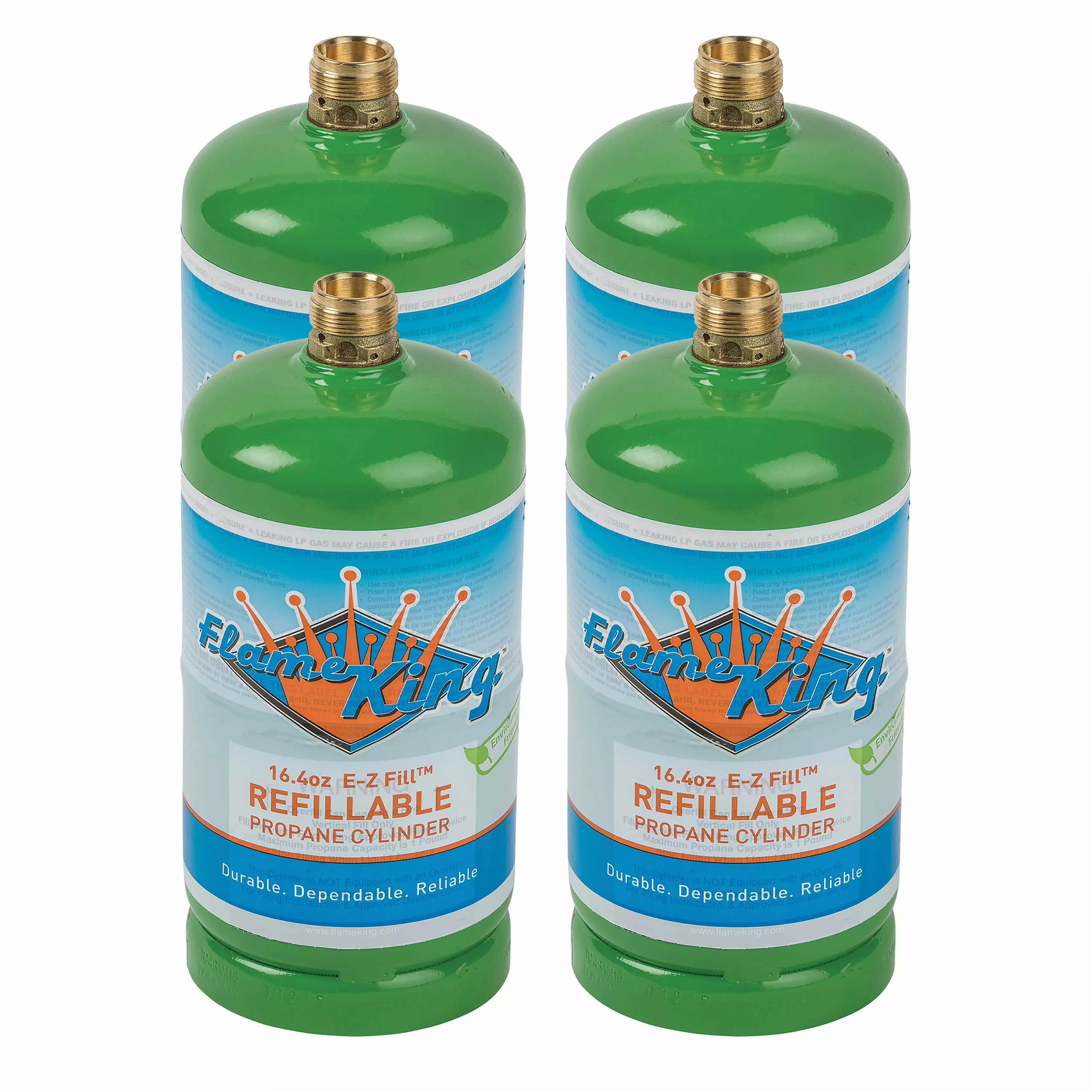 Flame King Eco-Friendly Refillable 1LB Propane Tank 4-Pack DOT Compliant LP Cylinder