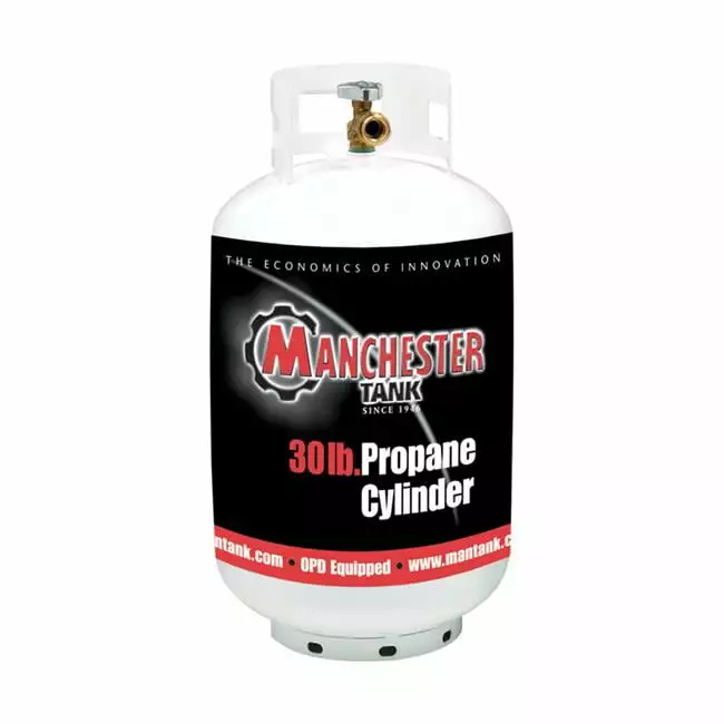 Manchester Tank 30 lbs Propane Cylinder DOT Compliant Grilling and Heating Tool Time Corporation