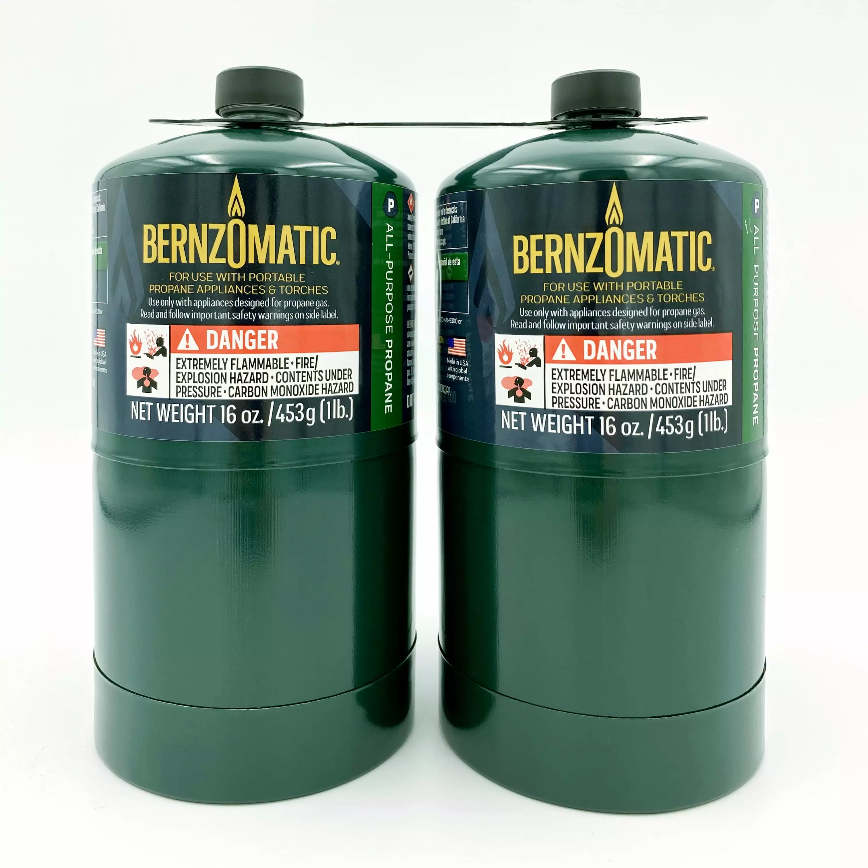 Bernzomatic All-Purpose Propane Gas Cylinder 16oz Fuel Cylinders 2-Pack Grills and Torches