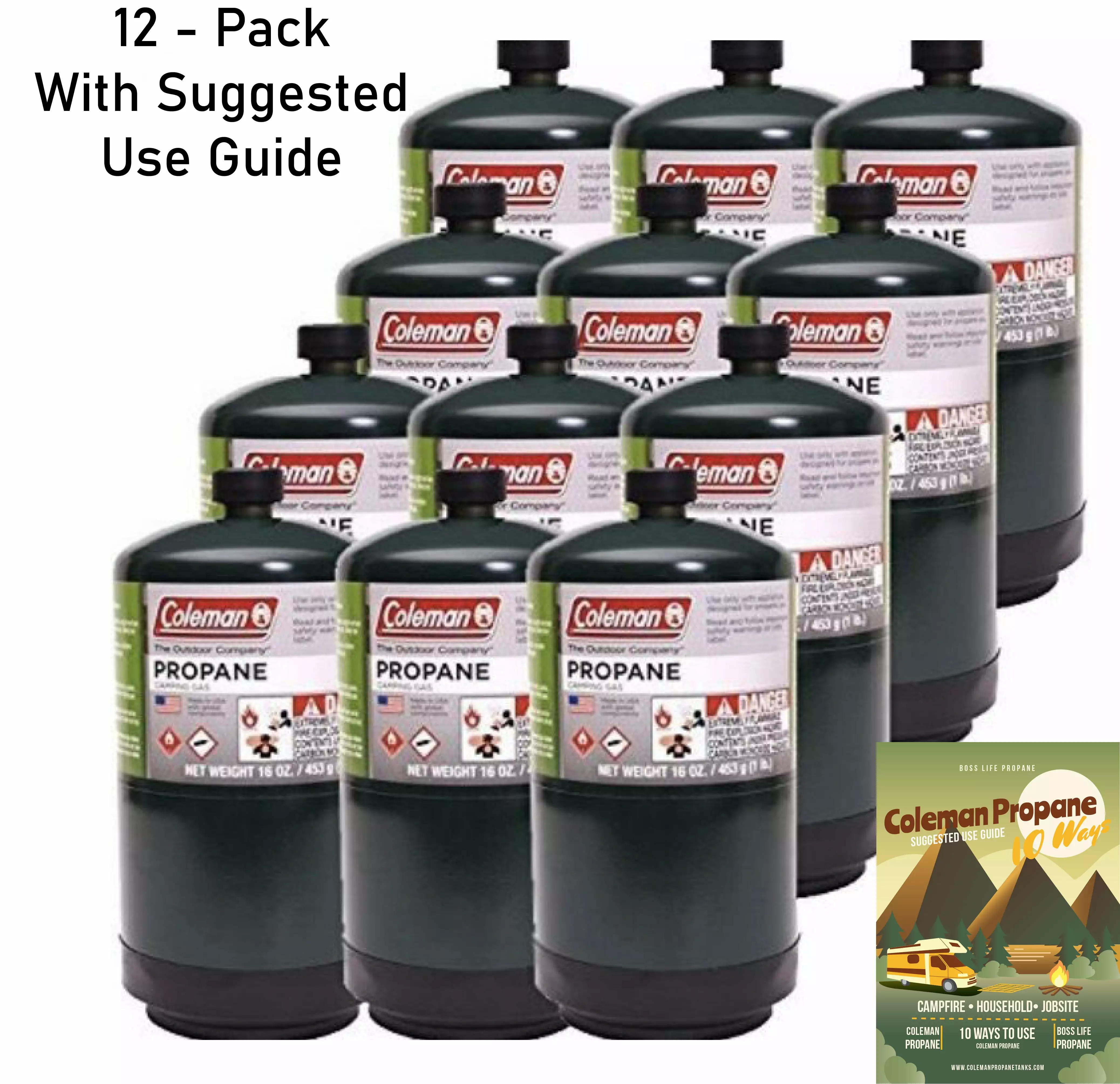 Coleman and Boss Life Delivery Propane Fuel Tank 12 Cans Camping and Grilling