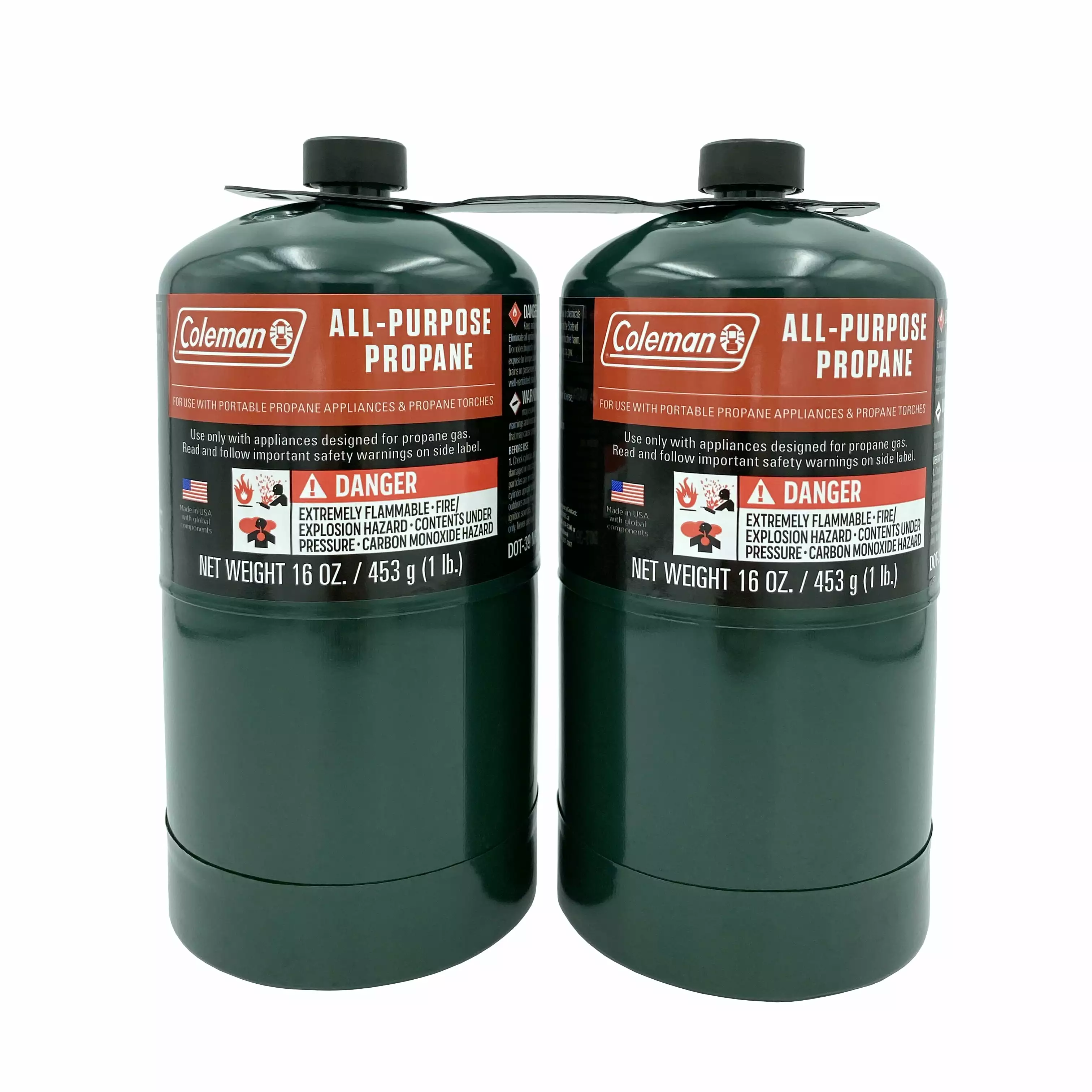 Coleman All-Purpose Propane Gas Cylinder 16 Ounce 2-Pack Grills