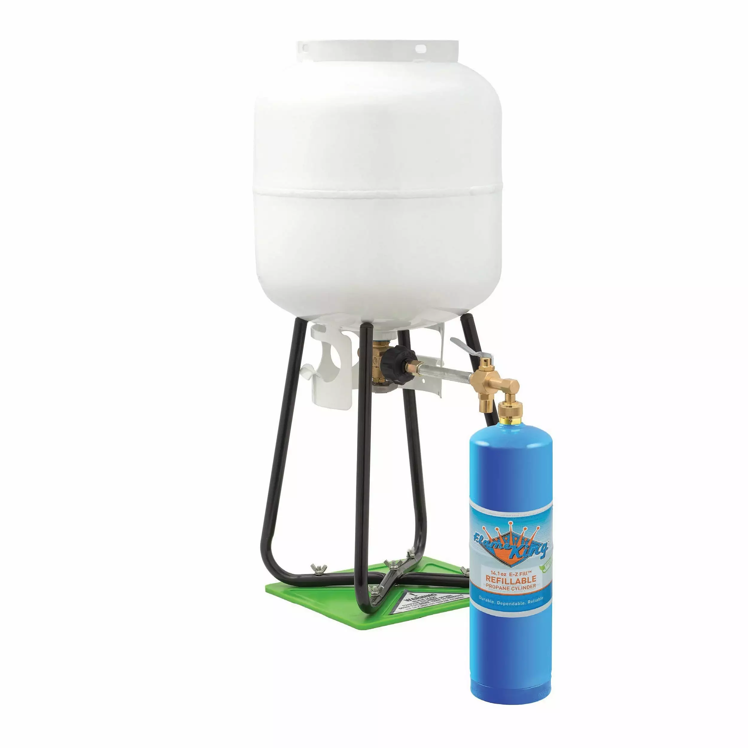 Flame King 1LB Empty Propane Tank Kit CGA600 Connection DOT Compliant