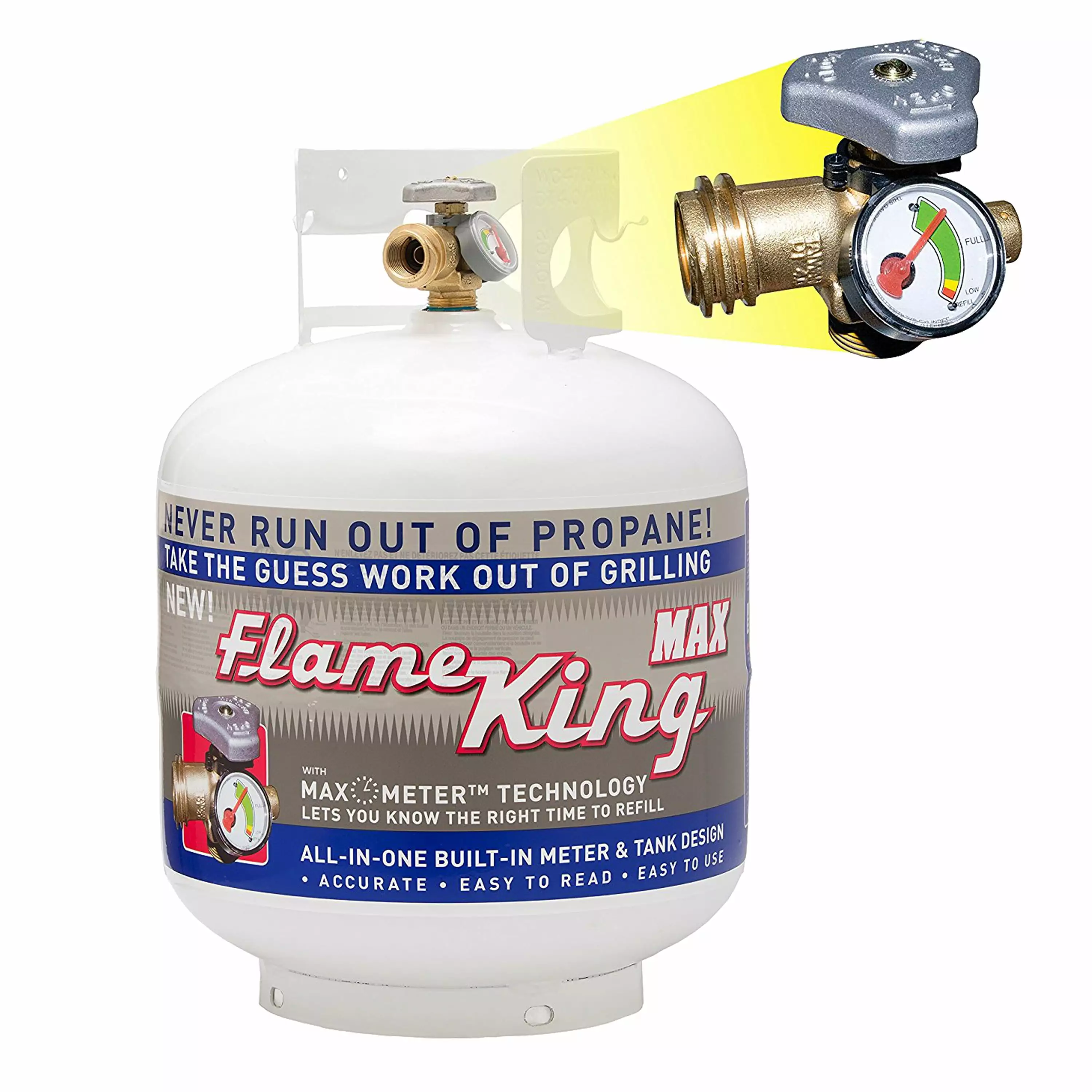Flame King 20LB Empty Steel Propane Tank OPD Valve Grills
