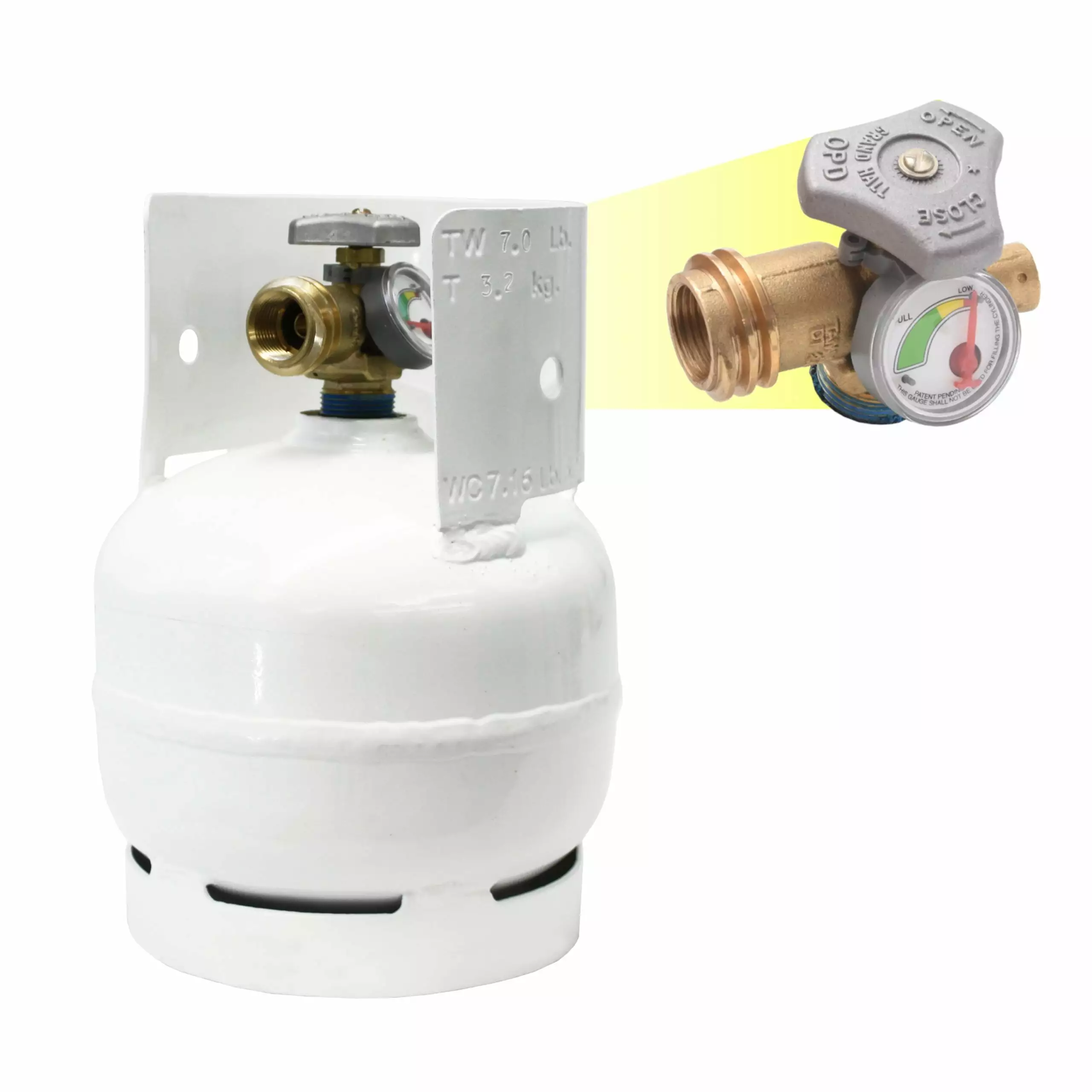 Flame King 3LB Empty Steel Propane Tank Built- Gauge OPD Valves