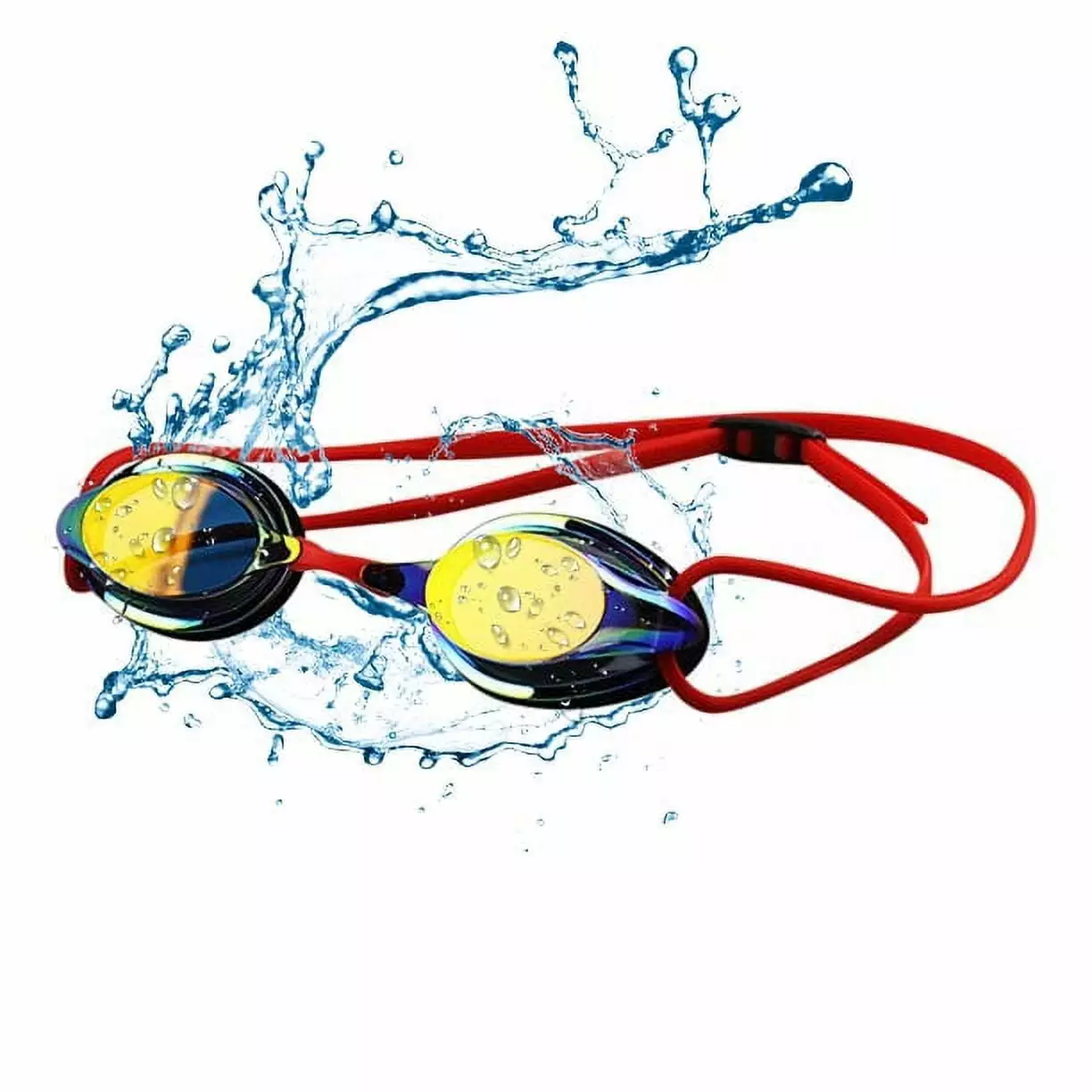 AABV Professional Racing Mirrored Swim Goggles - Anti-Fog Anti-UV Adjustable Strap Men Women