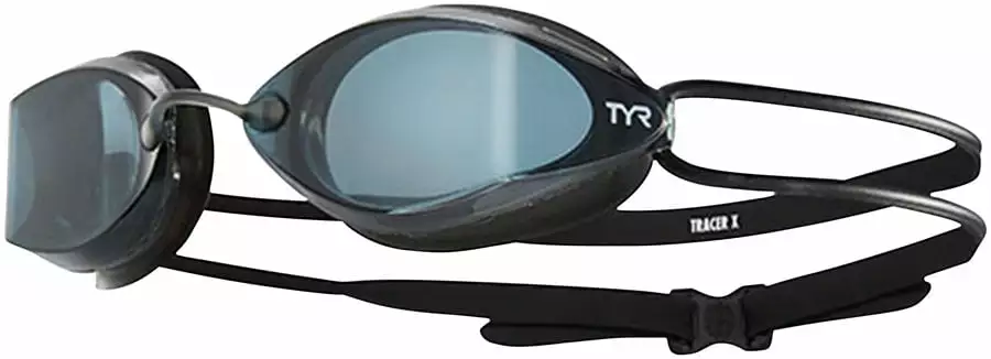 TYR Tracer X Racing Nano Goggle Swim Goggle Black Smoke Lens Competitive Swimming