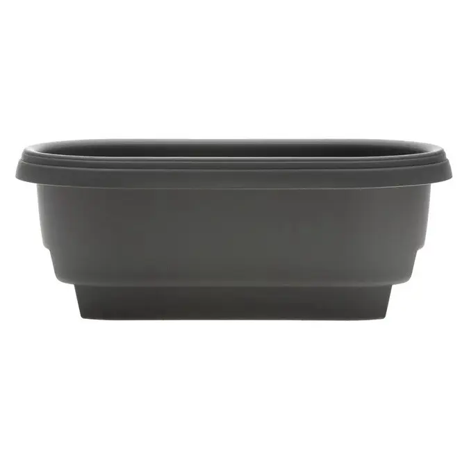 Bloem Deck Rail Planter Charcoal 24 Inch Outdoor Balcony Flower Box