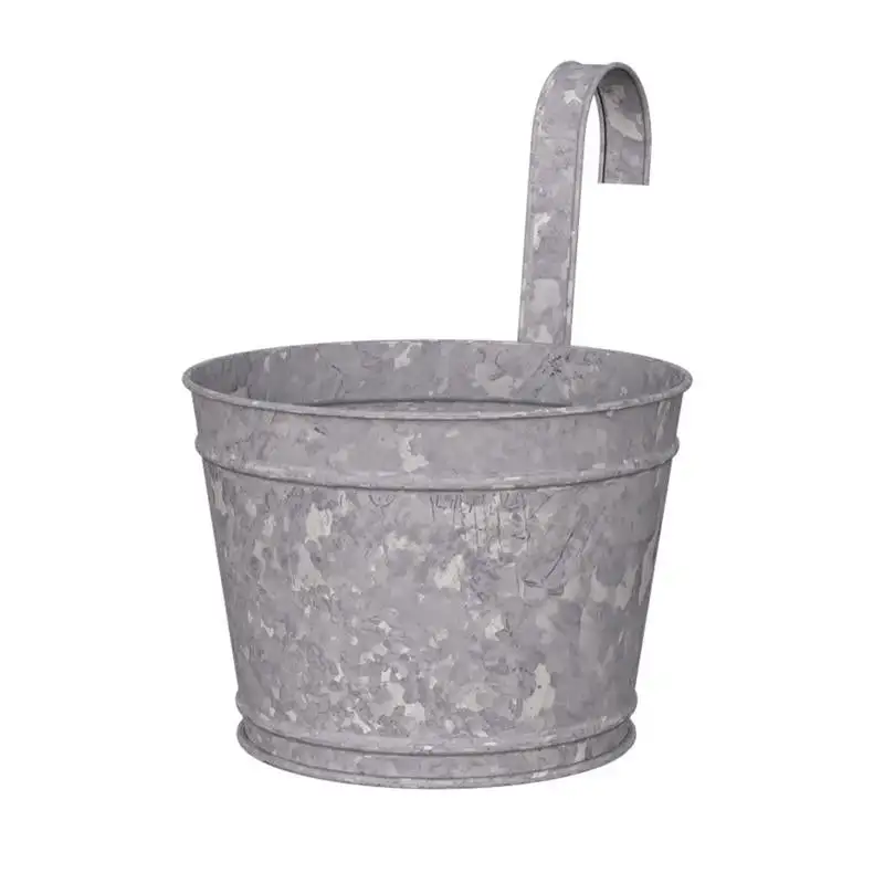 Panacea 6 . H X 8 . D Steel Over Rail Planter Galvanized Pack 6