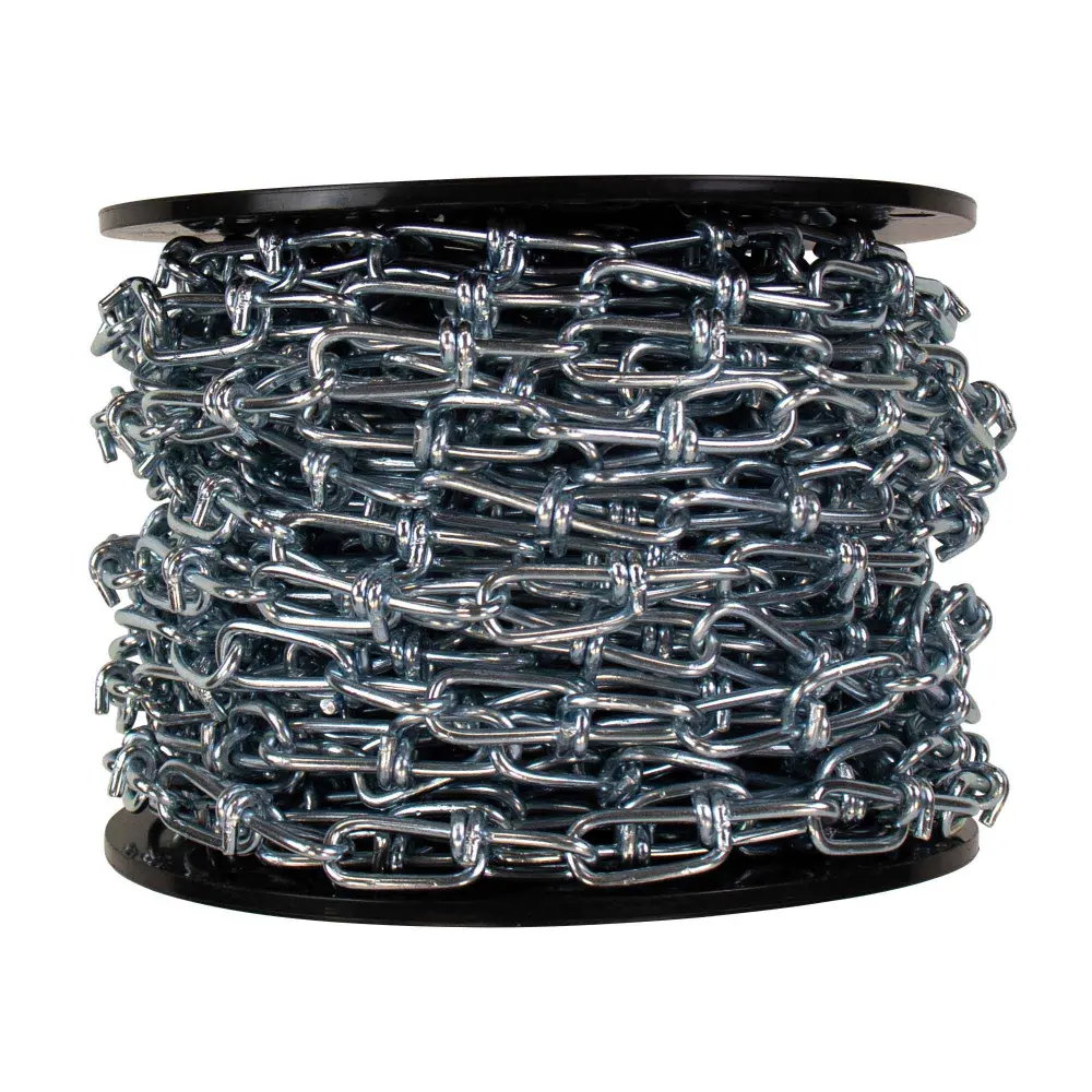Duplicate Loop Zinc Plated Steel Chain, #2/0 x 75' (Sold Linear Foot)