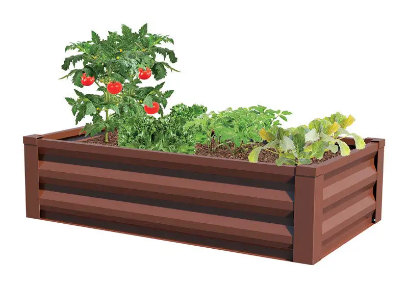 Panacea 12 . H X 48 . W X 24 . D Steel Raised Garden Bed Brown