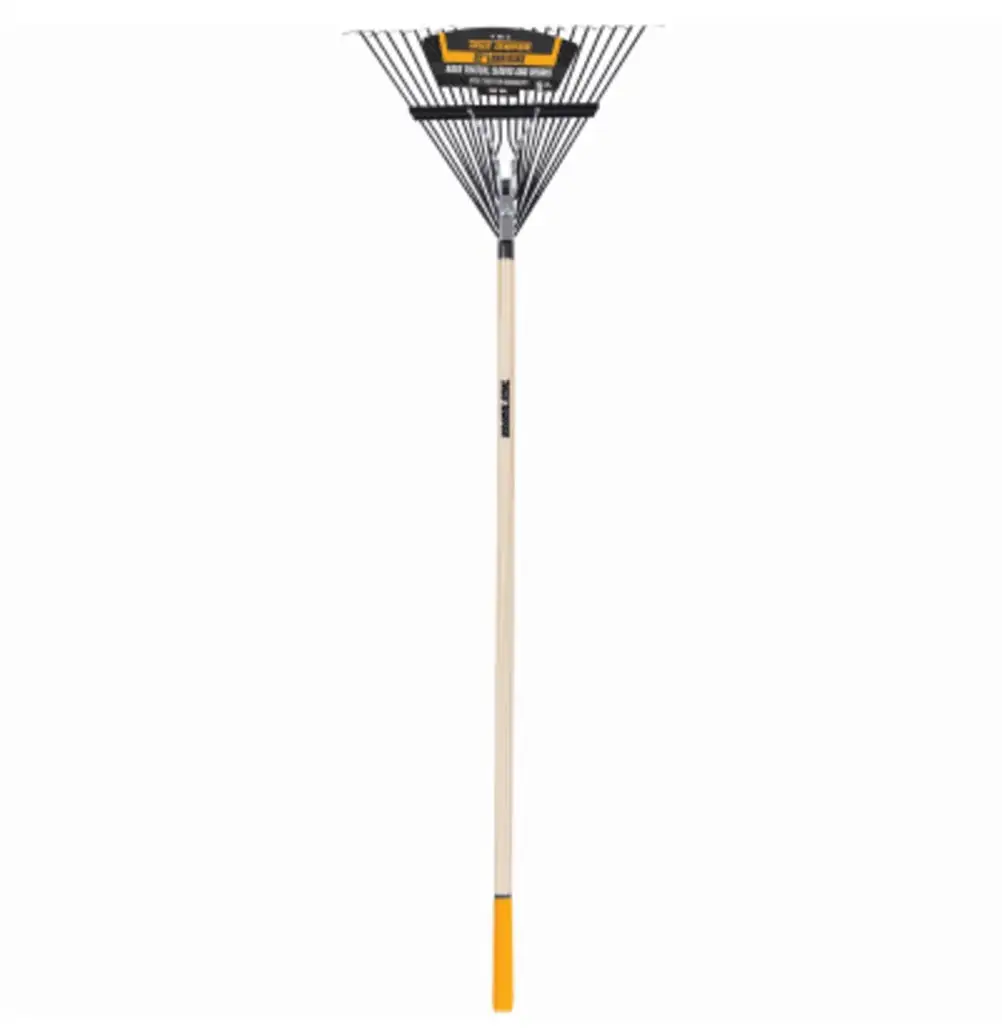 True Temper 2604512 22-Tine Steel Leaf Rake Durable Garden Tool