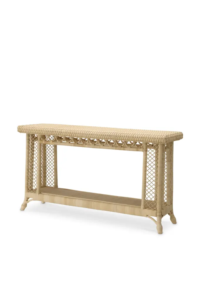 Rectangular Rattan Console Table Eichholtz Saba Entryway Storage