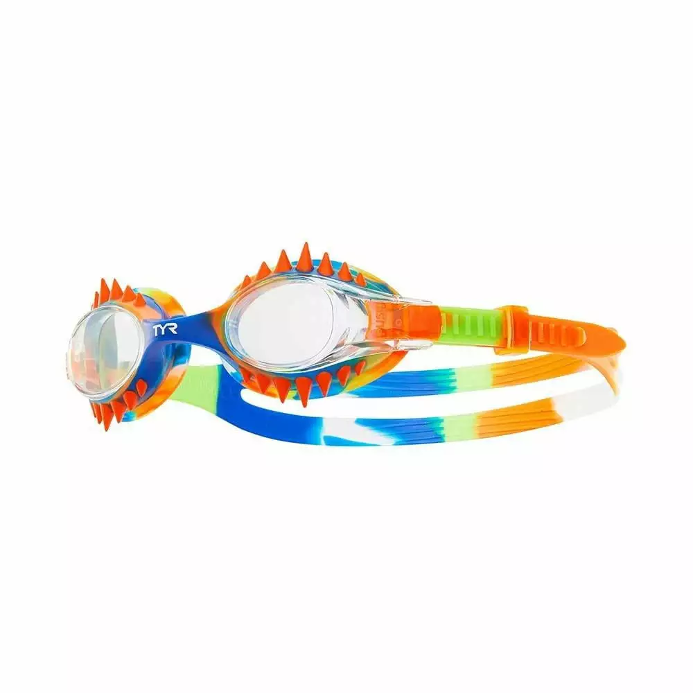 TYR Simple Tie Dye Orange Blue Swimming Sport Goggles Anti-Fog UV Protection