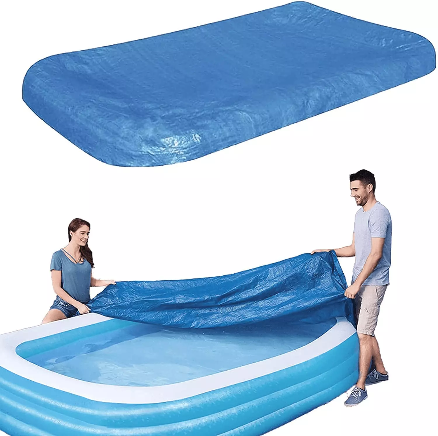 Rectangular Pool Cover Fits 120x72 Inflatable Pool Portable Swimming Pool Cover 120